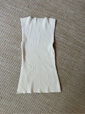 DISSH Sleeveless Ribbed Knit Tank Top - Cream